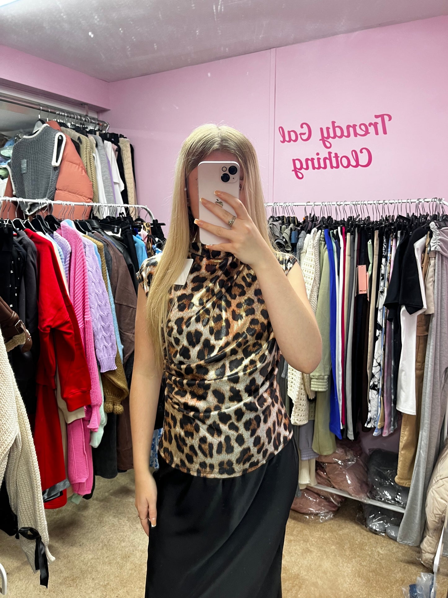 Gold leopard print top