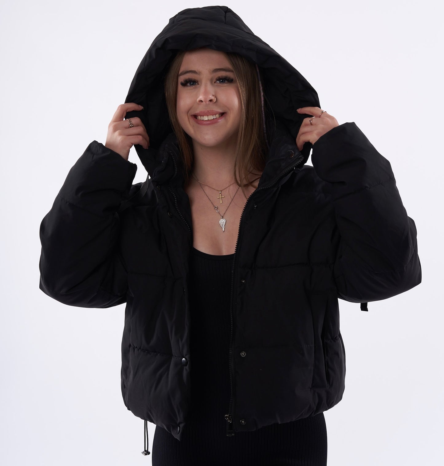 Holly hooded puffer coat with detachable hood