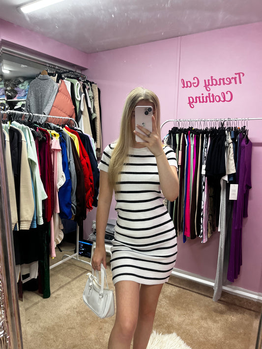 Striped short sleeve dress