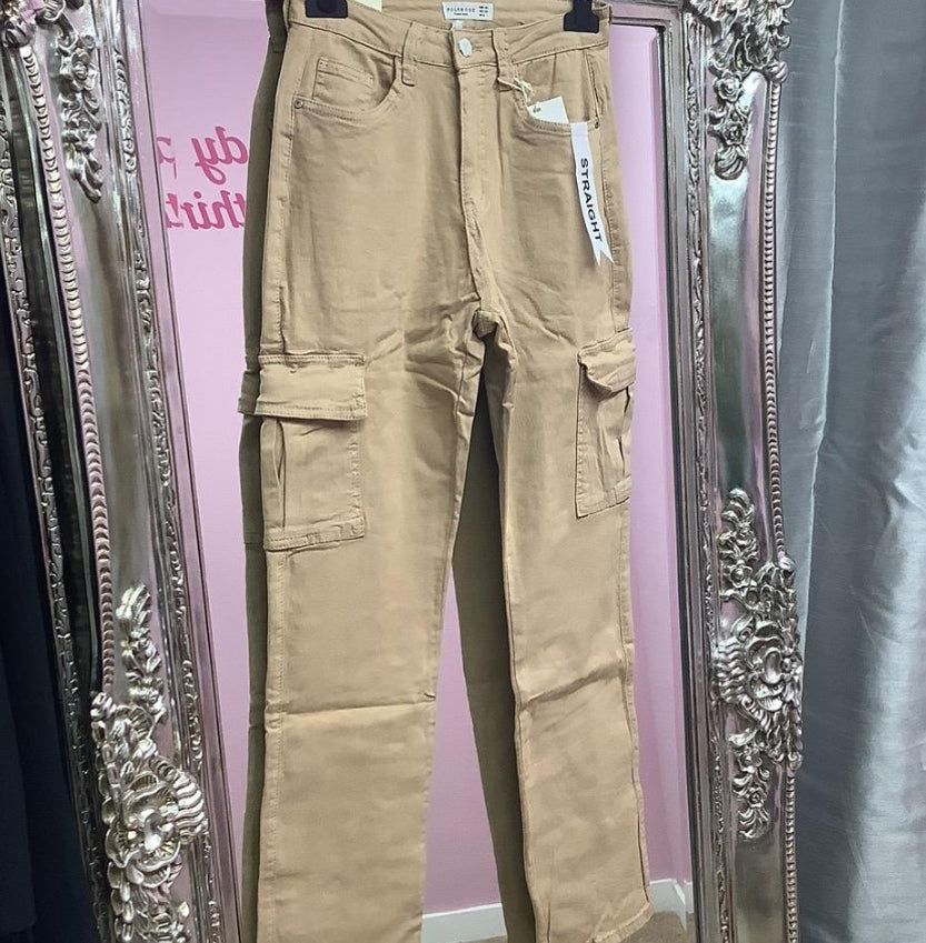 Straight leg cargo trousers