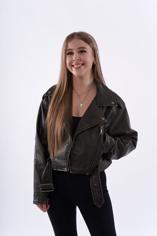 Orla oversized faux leather jacket