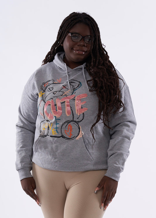 ‘Cute’ teddy bear hoodie with front pockets