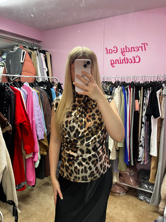 Gold leopard print top