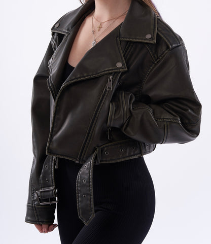 Orla oversized faux leather jacket