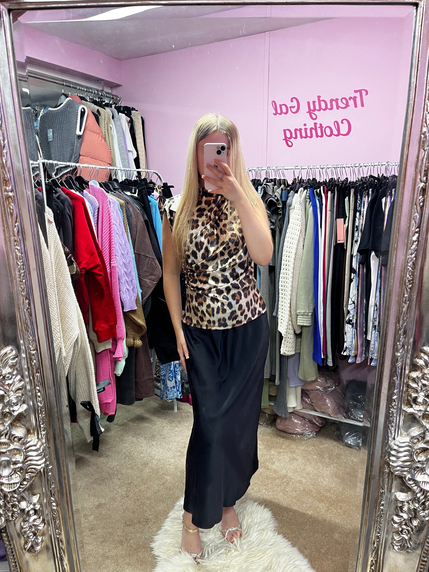 Satin elasticated maxi skirt