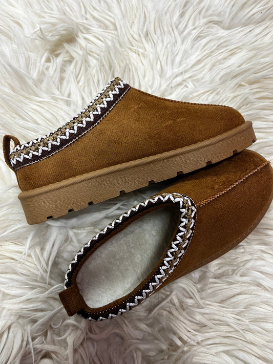 Slip on faux lined ankle boots