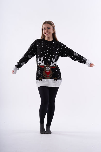 Knitted Christmas reindeer jumper